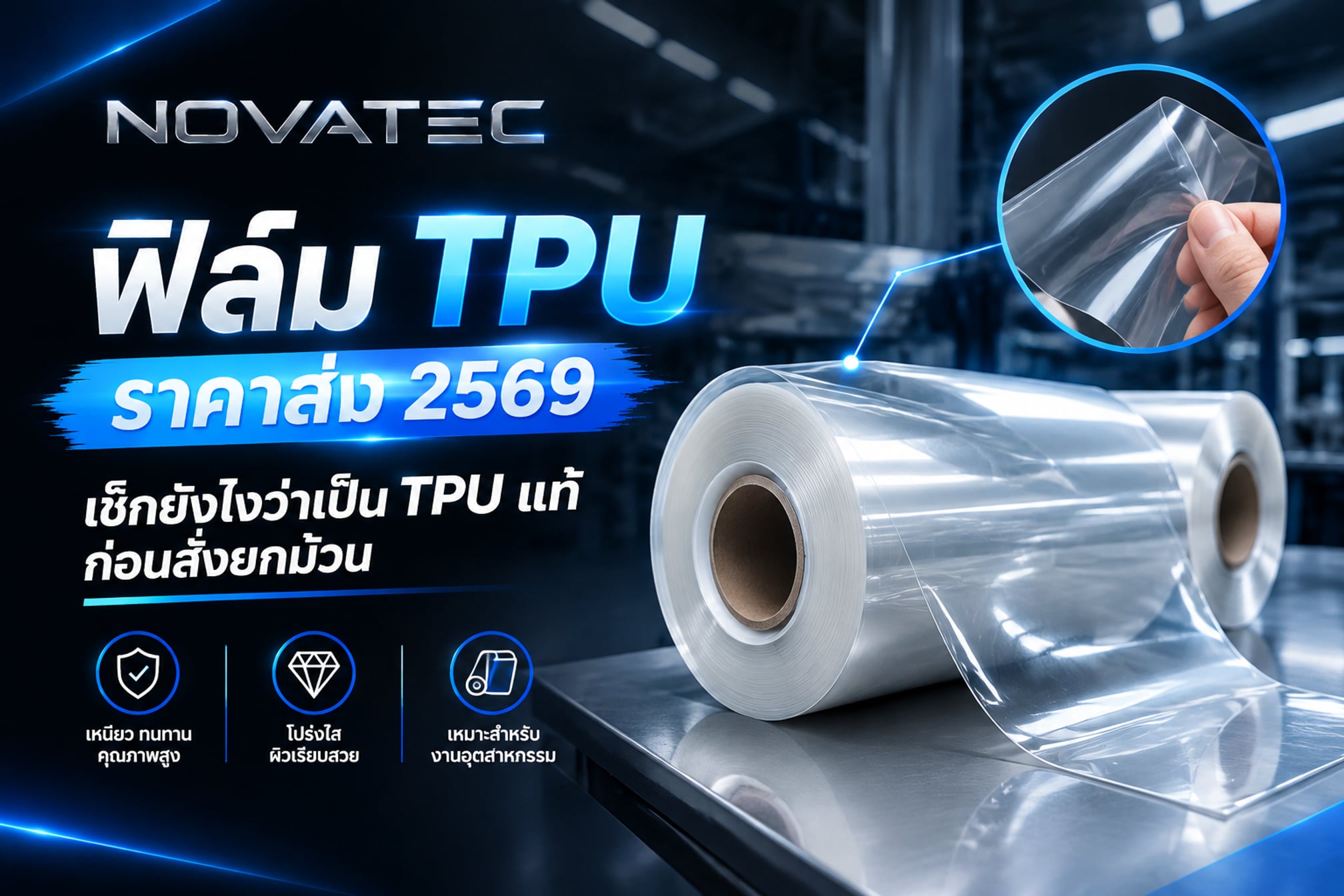 ฟิล์ม TPU ราคาส่ง 2569: เช็กยังไงว่าเป็น TPU แท้ ก่อนสั่งยกม้วน
