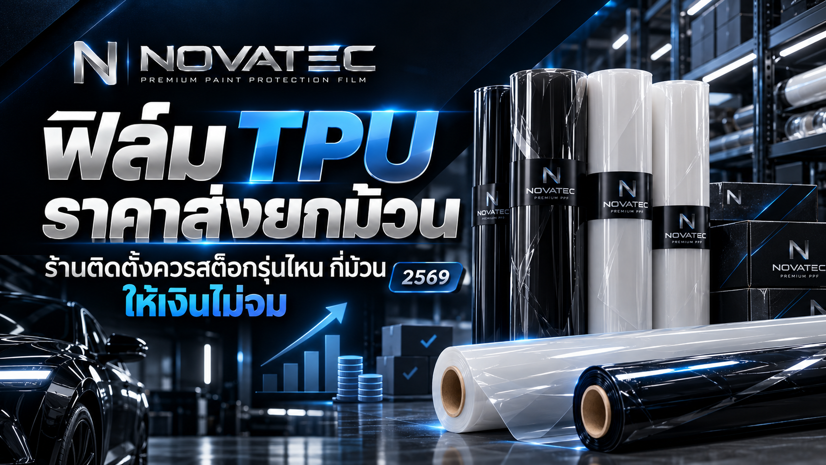 ฟิล์ม TPU ราคาส่งยกม้วน: ร้านติดตั้งควรสต็อกรุ่นไหน กี่ม้วน ให้เงินไม่จม (2569)
